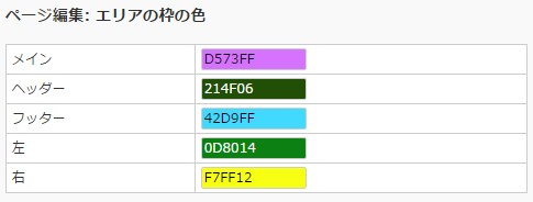 エリアの枠の色設定 エリアの枠の色設定
